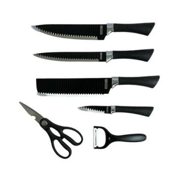 Imagem de Conjunto De Facas Com 6 Peças Em Cerâmica Cor Preta Er-0238A - Bbg