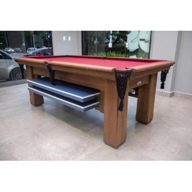 Imagem de Mesa de Sinuca Vintage com Tampo de Ping Pong - 2,52x1,40 - Nelson Bil