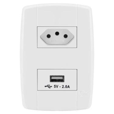 Imagem de Conjunto 1 Tomada 10A + 1 Usb - Ilumi Lev - 87028