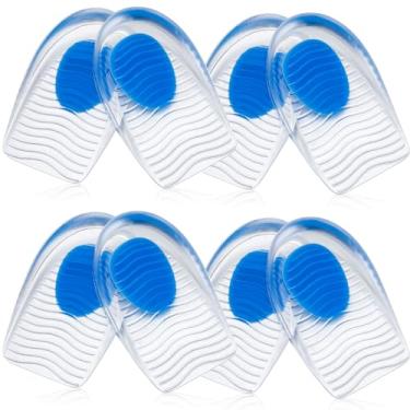 Imagem de Wonderwin Calcanhares em gel – Palmilhas para fascite plantar, calcanhar dolorido, dor no calcanhar, cicatrizar calcanhares secos rachados, tendinite de Aquiles – Almofadas confortáveis para os pés – Suporte (4 pares, grande (7 – 12), estilo onda