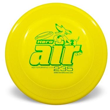 Imagem de Hero Disc USA Hero Air 235 Frisbee para cães, brinquedo para cães ao ar livre e frisbee para animais de estimação, disco voador leve para cães (amarelo)