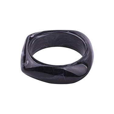 Imagem de Caiyao Pulseira quadrada colorida de resina acrílica, pulseiras, placa de acetato de tartaruga, pulseira vintage de plástico geométrico irregular para mulheres, joias de meninas adolescentes, Medium,