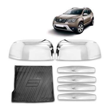 Imagem de Jogo aplique de maçaneta + Par aplique de retrovisor + Tapete protetor bandeja de porta malas Duster 2016 2017 2018 2019