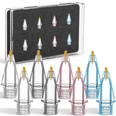 Imagem de Pacote com 2 + 6 pontas para Apple Pencil, pontas de lápis de substituição atualizadas para Apple Pencil 2ª geração e Apple Pencil 1ª geração, acessórios compatíveis com Apple Pencil 2 Gen iPad Pro