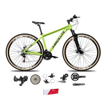 Imagem de Bicicleta Aro 29 Absolute Nero 5 Kit 2x9 Freios Hidráulicos K7 11/40 Pedivela 24/38 Trava Pneus Faixa (Verde, 17)
