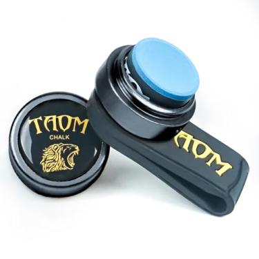 Imagem de TAOM Giz redondo para tacos de sinuca, giz de bilhar portátil com mini suporte de giz de piscina, giz de sinuca com clipe magnético fixo para cinto, clipe de giz, para ferramenta de ponta de taco de