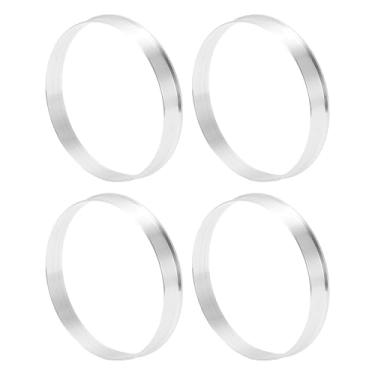 Imagem de INFINAUTO Anéis centralizados no cubo da roda do carro OD 65,1 mm para ID 63,6 mm eixo central de rodas amortecedores Hubrings liga de alumínio tom prata durável