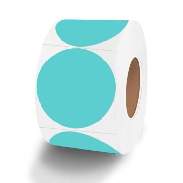 Imagem de Etiquetas adesivas térmicas Yeachlaing 1,5 cm azuis redondas 500 etiquetas