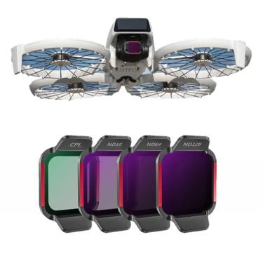 Imagem de Conjunto de filtros CPL ND para acessórios DJI Flip Drone, CPL/ND16/ND64/ND128, conjunto de filtros de lente de drone, filtro de vidro óptico HD multirevestido, 4 peças