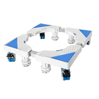 Imagem de DUPDMKIN Mini Suporte Para Geladeira, 8 Rodas, Suporte Para Lavadora Portátil Com 4 Pés Fortes, Carrinho Para Lavadora Portátil Para Geladeira, Máquina De Lavar, Secadora (Branco)