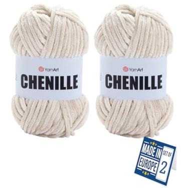Imagem de 2 fios de chenille de novelo, fio de veludo, super macio e volumoso 5, para tricô e crochê, manta amigurumi, veludo macio, durável, 100 x 2 g, 100 x 2 metros, pacote com 2 (545)