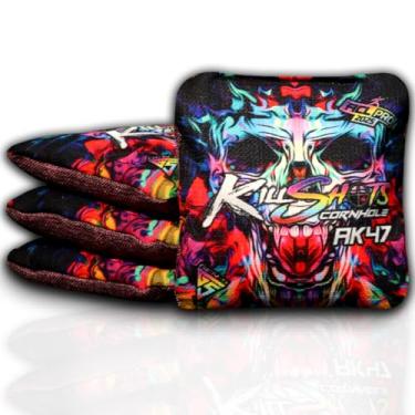 Imagem de Killshots Cornhole, Série Ak47, Edição Limitada, Bolsas Cornhole Certificadas Pela Acl Pro, Qualidade Premium, Velocidade Dupla, Duráveis E Resistentes Às Intempéries, Conjunto De 4 Bolsas (Neon Nig