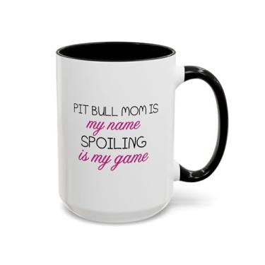 Imagem de Caneca de café Pit Bull Mom, presente para amantes de pitbull, caneca para pais de animais de estimação, presente exclusivo para mãe de cachorro, xícara de café engraçada para mães de animais de