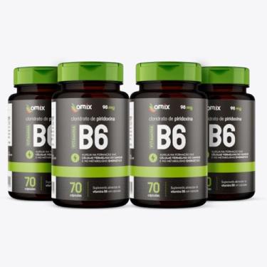 Imagem de Kit 4x - Vitamina B6-70 cápsulas - Omix