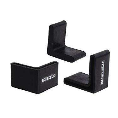 Imagem de BCP 10 pçs preto cor em forma de L coberturas de borracha angular de móveis pastilhas de pés de ferro, 38 x 38 mm