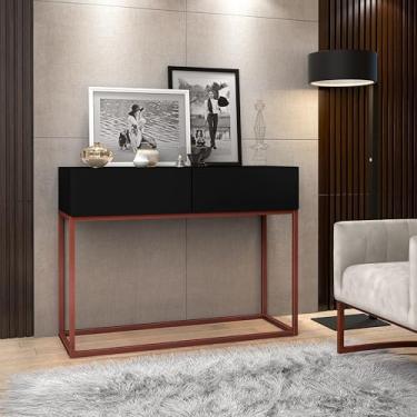 Imagem de Aparador Eros 90cm Comprimento Pés Em Metal Cobre Móvel Preto