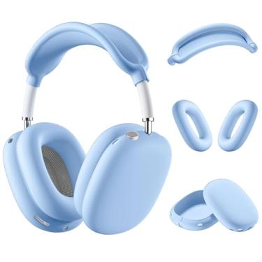 Imagem de Capa de silicone para fones de ouvido AirPods Max, capa para fones de ouvido antiarranhões/capa de fone de ouvido/capa de faixa de cabeça 3 em 1 acessórios protetor de silicone para Apple AirPods Max