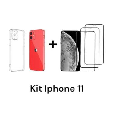 Imagem de 1UN Capinha Anti Impacto + 3UN Películas 3D Vidro P/ Iphone 11/ 11PRO 
