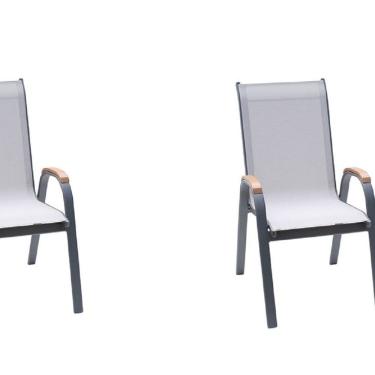 Imagem de Conjunto 2 Cadeiras Alumínio Maresias Amêndoa/Bege