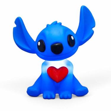 Imagem de Luminária De Mesa Stitch Coração Alien Abajur Mesa Grande