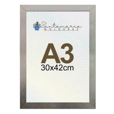 Imagem de Moldura Porta Retrato A3 30x42 Prateado - Santamaria Molduras