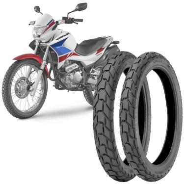 Imagem de 2 Pneu Moto Nx 400 Falcon Technic 120/90-17 64s 90/90-21 54s T&C