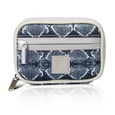 Imagem de Made Easy Kit Porta-comprimidos para vitaminas e suplementos, estojo organizador de medicamentos de neoprene de 7 dias (pele de cobra prata)