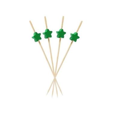 Imagem de Espetinho Estrela Verde 12cm 500 Un Petisco Festa Buffet - Kuni