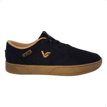 Imagem de Tênis Masculino Vibe Kona Skate Casual Urbano, 41, Preto, Caramelo