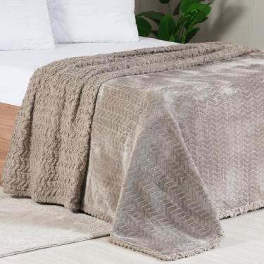 Imagem de Cobertor Flannel e Sherpa Lã de Carneiro Casal   CAMURÇA - Tessi, Casa