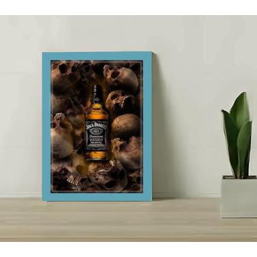 Imagem de Quadro Decorativo Jack Daniels Skull Bar Restaurante C/Vidro - Genéric
