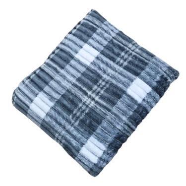 Imagem de Cobertor Manta Canelado Soft, 200 x 180 cm, Microfibra Geométrico, Antialérgico para Cama Casal (Geométrico preto)