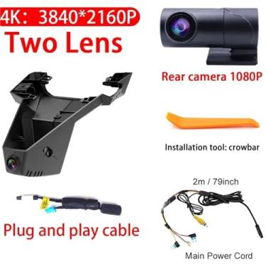 Imagem de ZJCGO 4K Car DVR Dash Cam Wifi Câmera Traseira Frontal 24h Monitor Compatível Para Citroen C5 Aircross 2017 2018 2019 2020 2021 2022 2023 2024(4K Two Lens,128G)