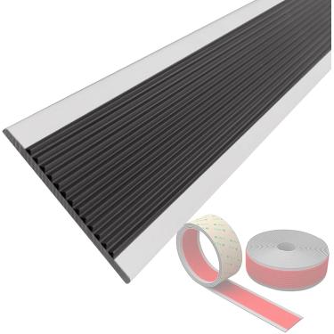 Imagem de Fita Antiderrapante Para Borda De Escada, Tiras De Borracha Antiderrapantes Para Degraus De Escada Internos E Externos, Comprimento 5m/10m Protetor De Borda De Degraus Impe, Black, 5m/16.4ft