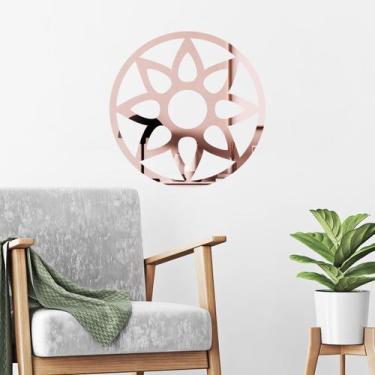 Imagem de Espelho Decorativo Mandala Flor Rose - Inove Papéis de Parede