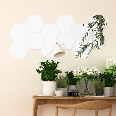 Imagem de Espelho Decorativo Colmeia Hexagonal - Inove Papéis de Parede