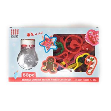 Imagem de Sweet Creations Conjunto de pote e cortador de biscoito para presente de férias