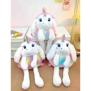 Imagem de Mochila Pelúcia Escolar Juvenil Casual Viagem Bolsa Infantil Kawaii Fo