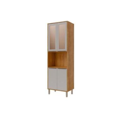 Imagem de Paneleiro de Cozinha Cristaleira Celeste c/ 4 Portas (2 c/ Vidro Refle