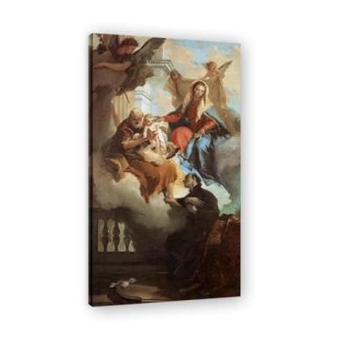 Imagem de Impressão em tela Tiepolo Giovanni Battista Aparência Sagrada Família – Obra-prima rococó barroca, pintura escolar de Veneza, pintura a óleo decorativa para galeria doméstica 60 x 108 cm