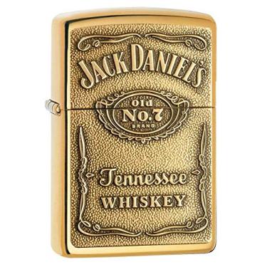 Imagem de Zippo Isqueiro de bolso Jack Daniel's Tennessee Whiskey de latão altamente polido