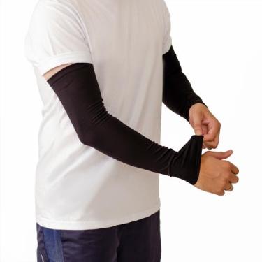 Imagem de Par Manguito Longo UV Mangote Braço Térmico Manga Proteção Solar Motor