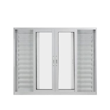 Imagem de Janela De Alumínio Veneziana 120x120cm 6 Folhas Suprema Branco