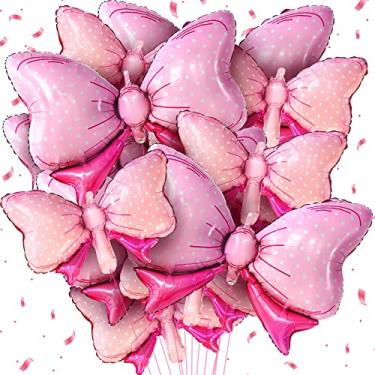 Imagem de KatchOn Balão de arco enorme – 89 cm, pacote com 10 | Balões de alumínio para meninas | Decorações de revelação de gênero rosa ou livre, decorações de festa, decorações de chá de bebê