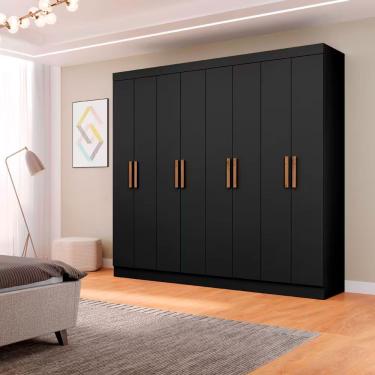 Imagem de Guarda Roupa Maxel New Royale Com 8 Portas 218cm De Largura Preto