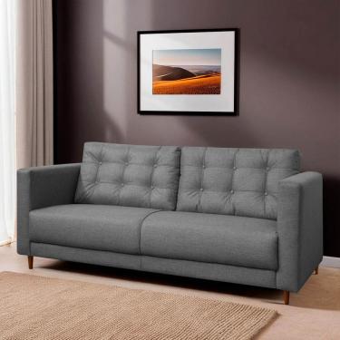 Imagem de Sofá Living Viena 2 Lugares 140cm para Sala Recepção Consultório Linho - SOFA STORE