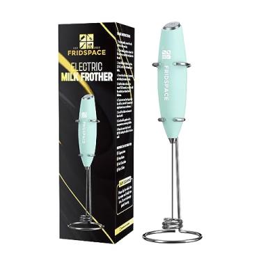 Imagem de Fridspace Batedor De Leite Portátil, Durável, Máquina Café Elétrica Dupla, Misturador Aço Inoxidável Operado Por Bateria Com Suporte, Espuma Instantânea Para Latte, Cappuccino, Chocolate Quente, Fra