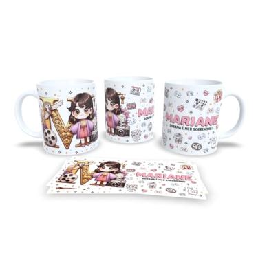 Imagem de Caneca branca Dorama, uso exclusivo dorameira, alfabeto dorama, personalizada com nome (M)