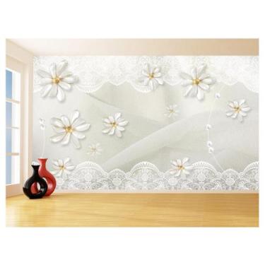 Imagem de Papel De Parede 3D Floral Textura Sala Flores 3,5M Xfl299 - Você Decor