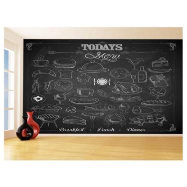 Imagem de Papel De Parede 3D Estilo Lousa Cozinha Menu Dia 3,5M Lcb26 - Você Dec